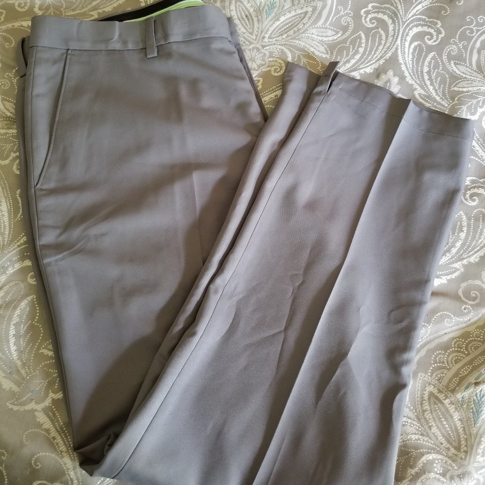 Greg Norman Collection Gray Dress Pants Flat Front
